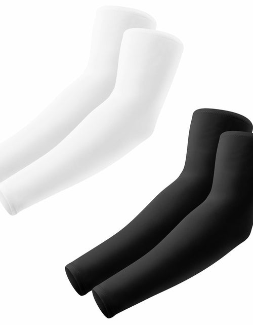 Load image into Gallery viewer, Aprilswan UV Sun Protection Arm Sleeves Compression Cooling 2 Pairs Black/White
