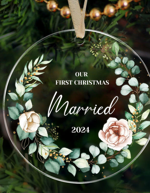 Load image into Gallery viewer, First Christmas Married Ornament 2024 1st Christmas Mr and Mrs Wedding Gift
