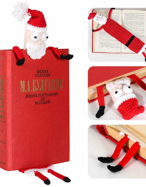 Load image into Gallery viewer, Crochet Santa Bookmark Kawaii 3D Christmas Gift for Kids Women
