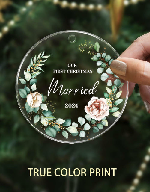 Load image into Gallery viewer, First Christmas Married Ornament 2024 1st Christmas Mr and Mrs Wedding Gift
