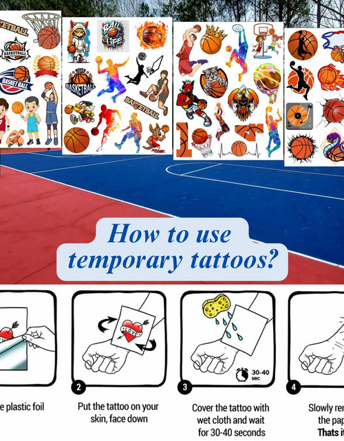 Load image into Gallery viewer, Basketball Temporary Tattoos Party Favors Kids Gift 0.04lb Pack

