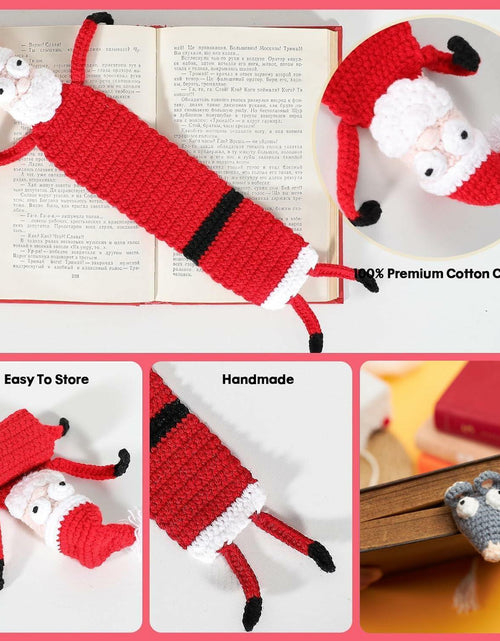 Load image into Gallery viewer, Crochet Santa Bookmark Kawaii 3D Christmas Gift for Kids Women
