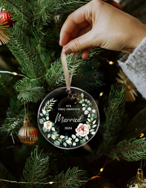 Load image into Gallery viewer, First Christmas Married Ornament 2024 1st Christmas Mr and Mrs Wedding Gift
