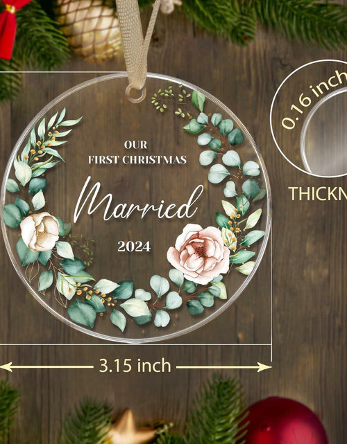 Load image into Gallery viewer, First Christmas Married Ornament 2024 1st Christmas Mr and Mrs Wedding Gift
