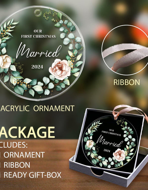 Load image into Gallery viewer, First Christmas Married Ornament 2024 1st Christmas Mr and Mrs Wedding Gift
