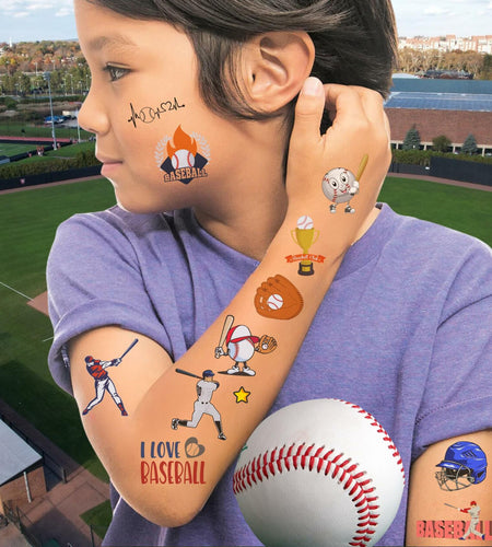 Baseball Temporary Tattoos 72 Pcs 6 Sheets Sport Party Favors Gift Idea