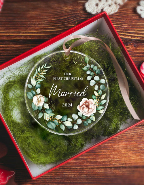 Load image into Gallery viewer, First Christmas Married Ornament 2024 1st Christmas Mr and Mrs Wedding Gift
