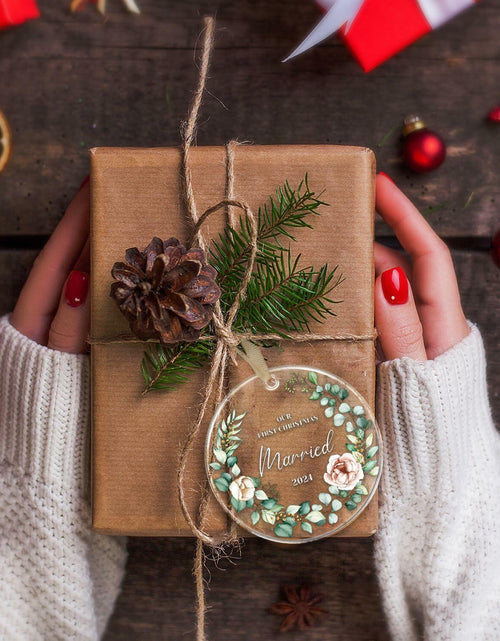 Load image into Gallery viewer, First Christmas Married Ornament 2024 1st Christmas Mr and Mrs Wedding Gift
