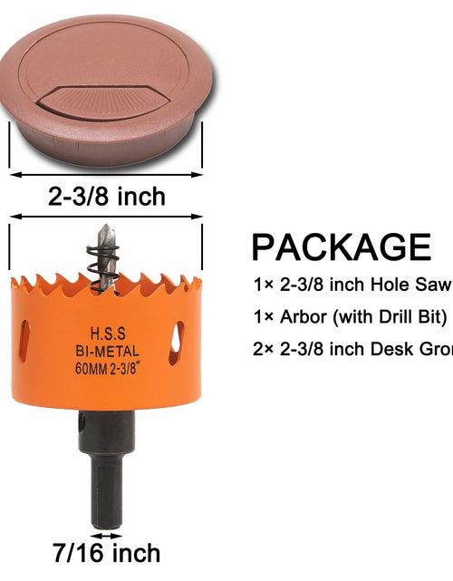 Load image into Gallery viewer, VIKITON Desk Grommet 2-3/8" Hole Saw Cord Cover 2 PCS Brown
