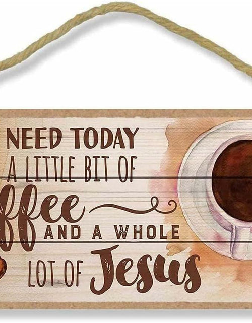 Load image into Gallery viewer, Retro Wooden Sign Coffee and Jesus Wall Art Decor 8x12 Inch
