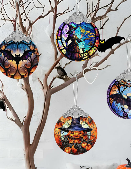 Load image into Gallery viewer, Terrifying Pumpkin Stained Glass Christmas Ornament Holiday Decoration
