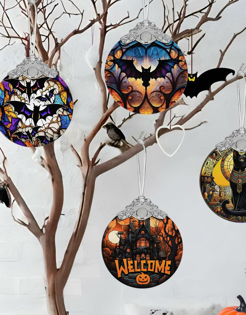 Load image into Gallery viewer, Welcome to The Haunted House Stained Glass Christmas Ornament Holiday Decor
