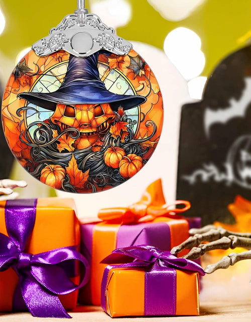 Load image into Gallery viewer, Terrifying Pumpkin Stained Glass Christmas Ornament Holiday Decoration
