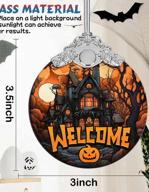 Load image into Gallery viewer, Welcome to The Haunted House Stained Glass Christmas Ornament Holiday Decor
