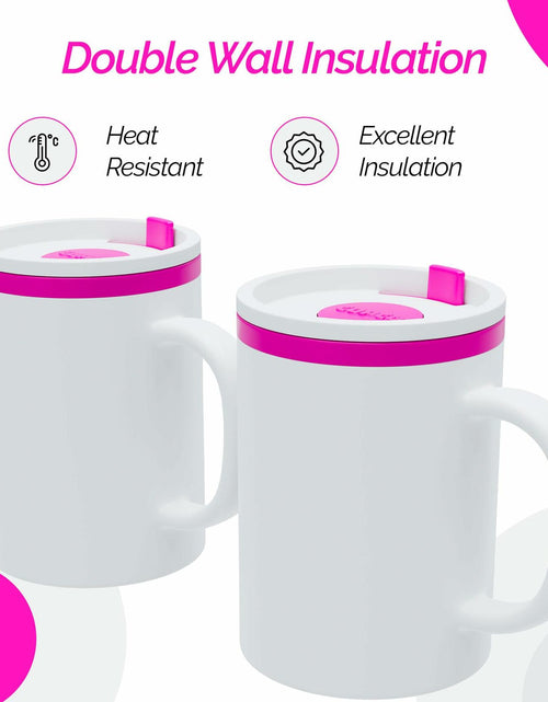 Load image into Gallery viewer, Copco Desk Mug 16 oz Double-Wall Insulated Spill-Resistant Pink BPA-Free
