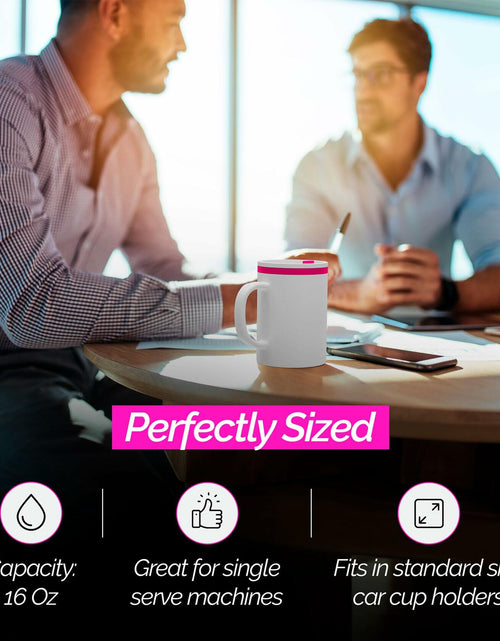 Load image into Gallery viewer, Copco Desk Mug 16 oz Double-Wall Insulated Spill-Resistant Pink BPA-Free
