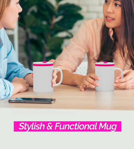 Copco Desk Mug 16 oz Double-Wall Insulated Spill-Resistant Pink BPA-Free