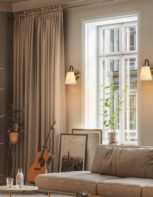Load image into Gallery viewer, GEPOW Black Gold Wall Sconce Modern Fabric Shade Bathroom Wall Light
