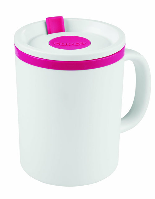 Load image into Gallery viewer, Copco Desk Mug 16 oz Double-Wall Insulated Spill-Resistant Pink BPA-Free
