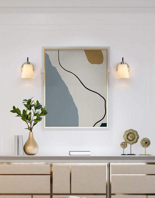 Load image into Gallery viewer, GEPOW Black Gold Wall Sconce Modern Fabric Shade Bathroom Wall Light
