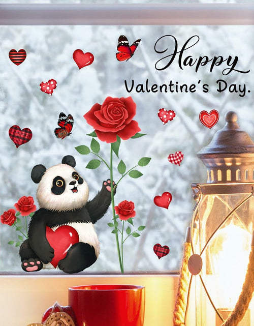 Load image into Gallery viewer, Valentine's Day Heart Window Clings Stickers Decals Pink 1 Sheet
