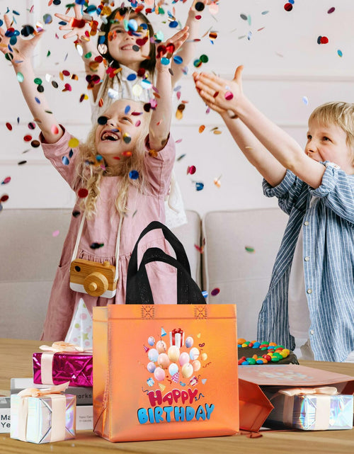 Load image into Gallery viewer, cabzymx Birthday Gift Bags with Handles Yellow Balloons Pattern 18 Pc Small
