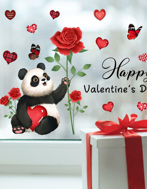 Load image into Gallery viewer, Valentine's Day Heart Window Clings Stickers Decals Pink 1 Sheet
