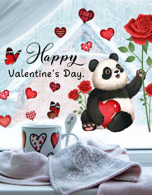 Load image into Gallery viewer, Valentine's Day Heart Window Clings Stickers Decals Pink 1 Sheet
