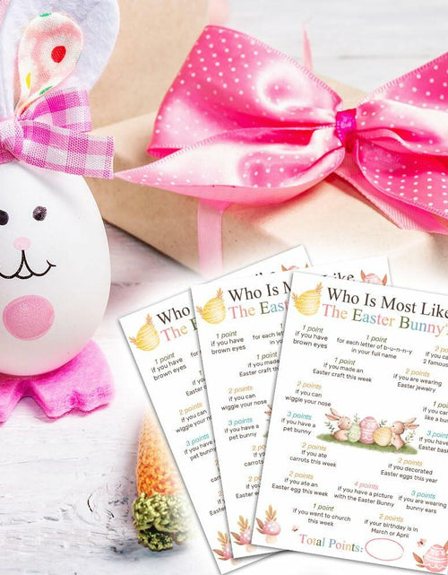 Load image into Gallery viewer, Who Is Most Like The Easter Bunny Game Cards Set of 20 Colorful Eggs
