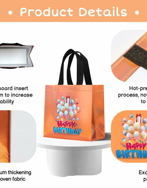 Load image into Gallery viewer, cabzymx Birthday Gift Bags with Handles Yellow Balloons Pattern 18 Pc Small
