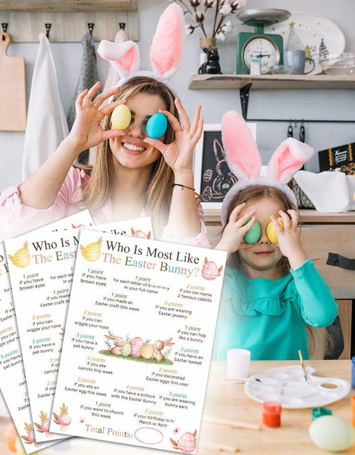 Load image into Gallery viewer, Who Is Most Like The Easter Bunny Game Cards Watercolor Bunny Set of 20
