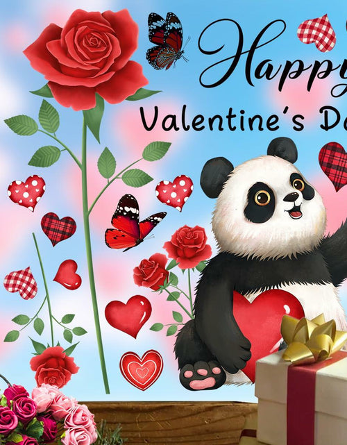 Load image into Gallery viewer, Valentine's Day Heart Window Clings Stickers Decals Pink 1 Sheet
