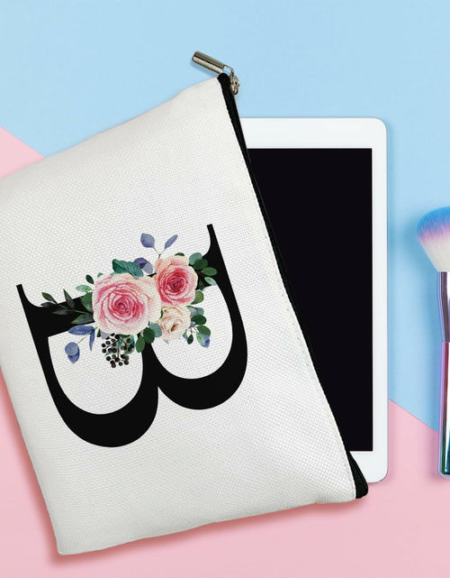 Load image into Gallery viewer, Flower Letter G Makeup Bag Alphabet Initial Cosmetic Bag Birthday Gift
