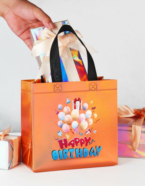 Load image into Gallery viewer, cabzymx Birthday Gift Bags with Handles Yellow Balloons Pattern 18 Pc Small
