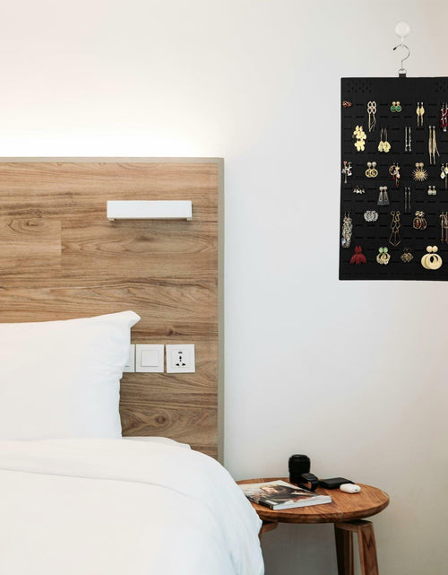 Load image into Gallery viewer, Neehows Hanging Earring Organizer Wall Holder 600 Holes 30 Hooks Black
