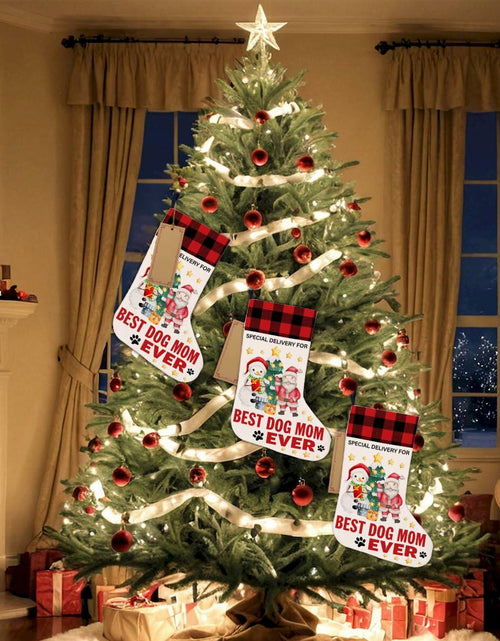 Load image into Gallery viewer, Best Dog Mom Ever Christmas Stocking Holiday Decoration 18x12 Inch
