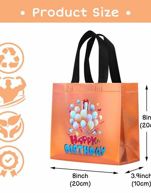 Load image into Gallery viewer, cabzymx Birthday Gift Bags with Handles Yellow Balloons Pattern 18 Pc Small
