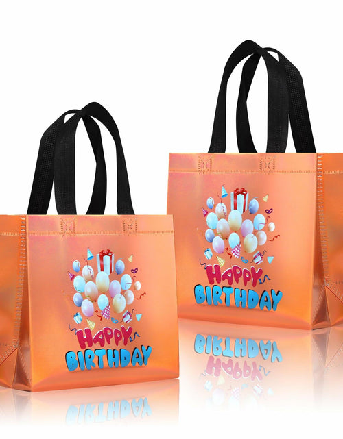 Load image into Gallery viewer, cabzymx Birthday Gift Bags with Handles Yellow Balloons Pattern 18 Pc Small
