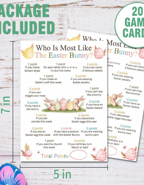 Load image into Gallery viewer, Who Is Most Like The Easter Bunny Game Cards Watercolor Bunny Set of 20
