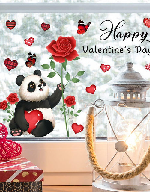 Load image into Gallery viewer, Valentine's Day Heart Window Clings Stickers Decals Pink 1 Sheet
