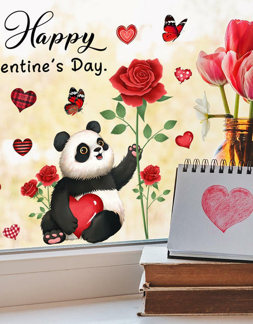 Load image into Gallery viewer, Valentine's Day Heart Window Clings Stickers Decals Pink 1 Sheet
