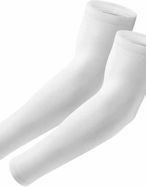 Load image into Gallery viewer, Aprilswan UV Sun Protection Arm Sleeves Compression Non Slip White 1 Pair
