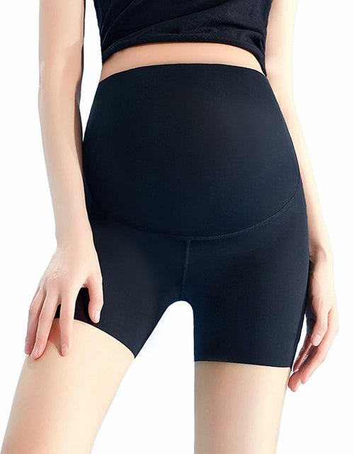 Load image into Gallery viewer, Maternity Yoga Shorts Over Belly Bump UV Block Buttery Soft Black Size S
