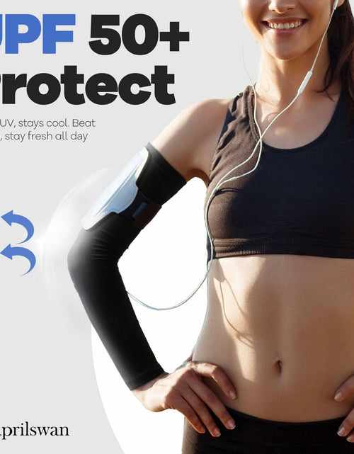 Load image into Gallery viewer, Aprilswan UV Sun Protection Arm Sleeves Compression Non Slip White 1 Pair
