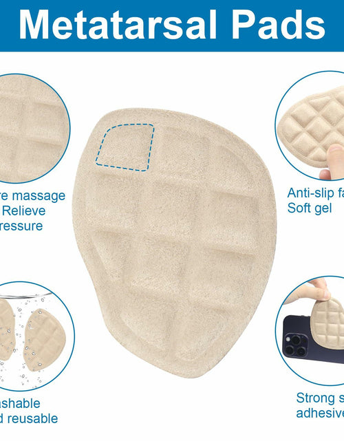Load image into Gallery viewer, Skyfoot Metatarsal Foot Pads Ball of Foot Cushions Anti Slip 3 Pairs
