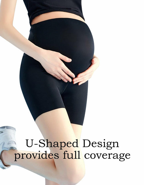 Load image into Gallery viewer, Maternity Yoga Shorts Over Belly Bump UV Block Buttery Soft Black Size S
