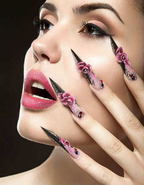 Load image into Gallery viewer, RUOKEXIN Medium Purple Ombre Halloween Press On Nails Spider Web 24Pcs
