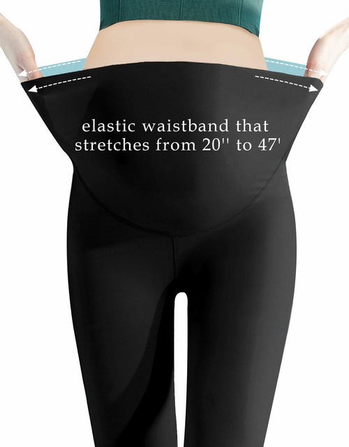 Load image into Gallery viewer, Maternity Yoga Shorts Over Belly Bump UV Block Buttery Soft Black Size S

