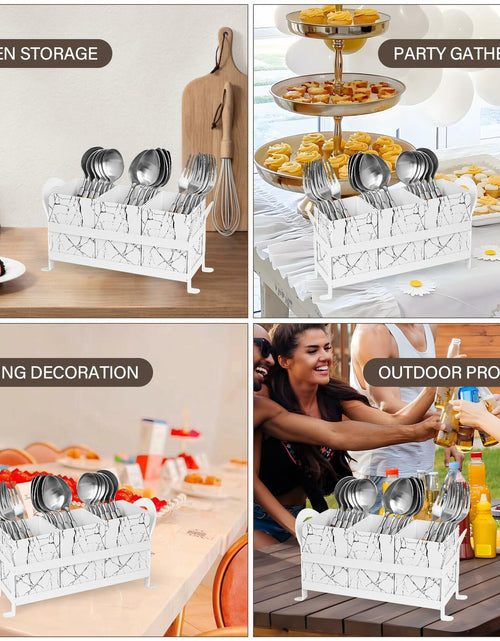 Load image into Gallery viewer, YUBAMIN Silverware Caddy Utensil Holder 3 Compartments Countertop

