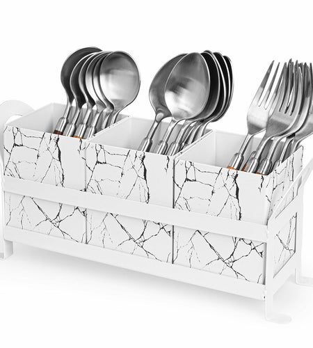YUBAMIN Silverware Caddy Utensil Holder 3 Compartments Countertop